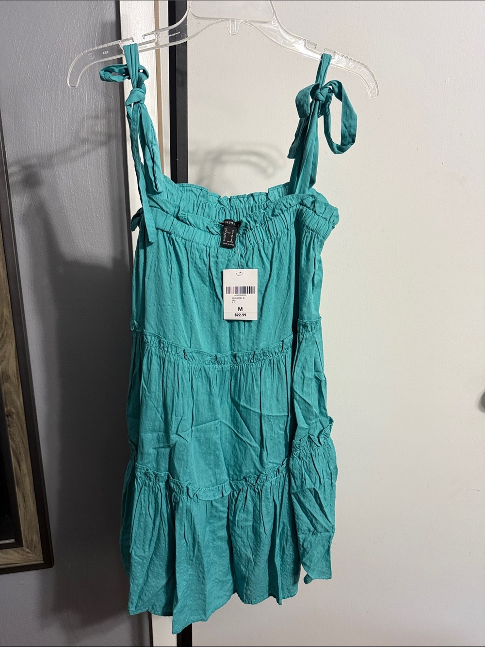 Forever 21 Teal Blue Tie-Shoulder Sundress